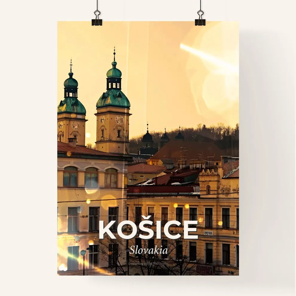 Kosice Cityscape Double Exposure Art Poster Poster