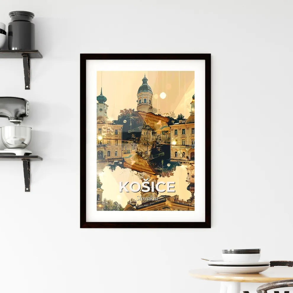 Košice Skyline Composite Art Poster Framed Print