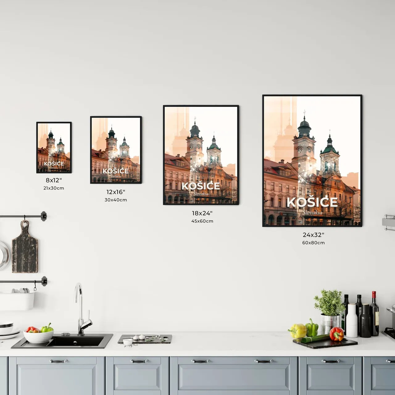 Kosice Skyline Double Exposure Local Colors Poster Office Art
