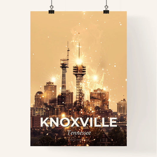 Knoxville Skyline Composite Art: Local Icons with Sparkle Poster