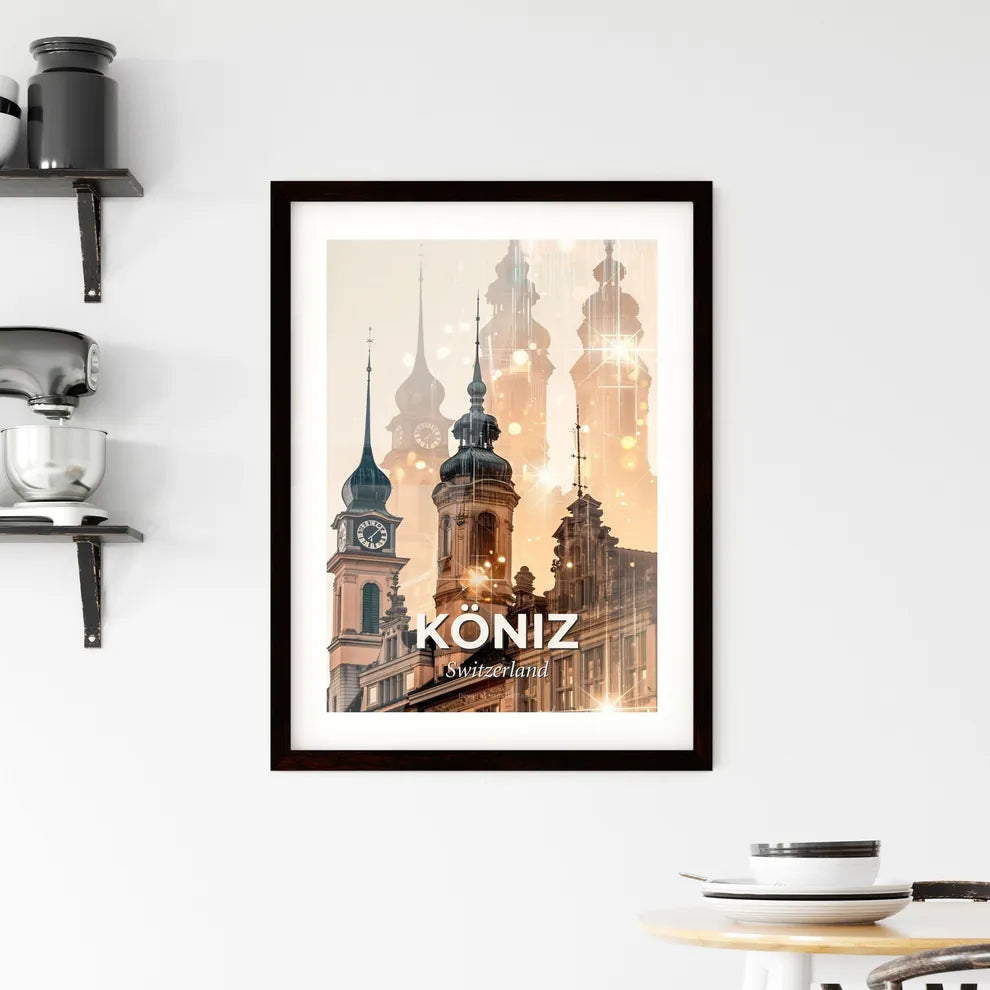 KÃ¶niz Cityscape Art with Swiss Architecture Framed Print