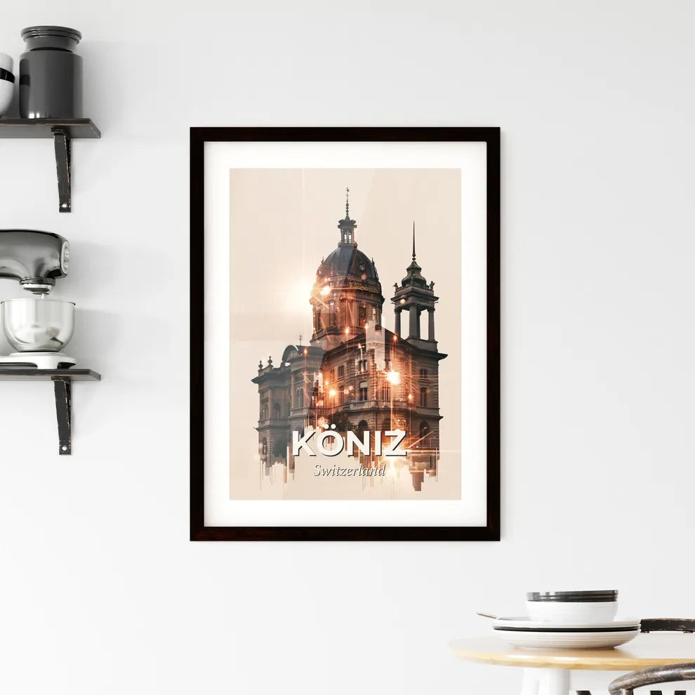 KÃ¶niz Skyline Art Minimalist Poster Design Framed Print