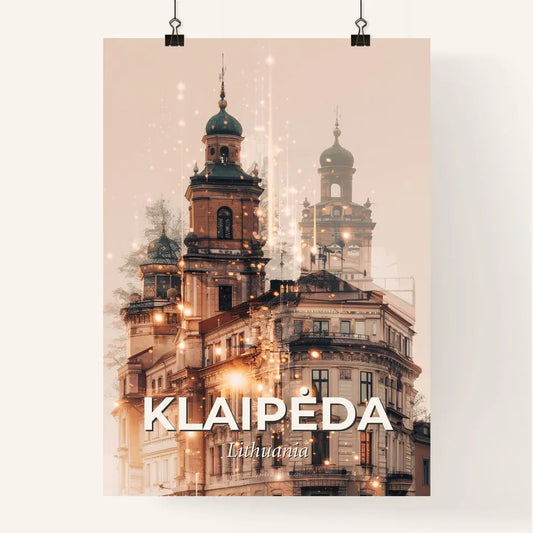Klaipėda Skyline Double Exposure Poster Art Poster