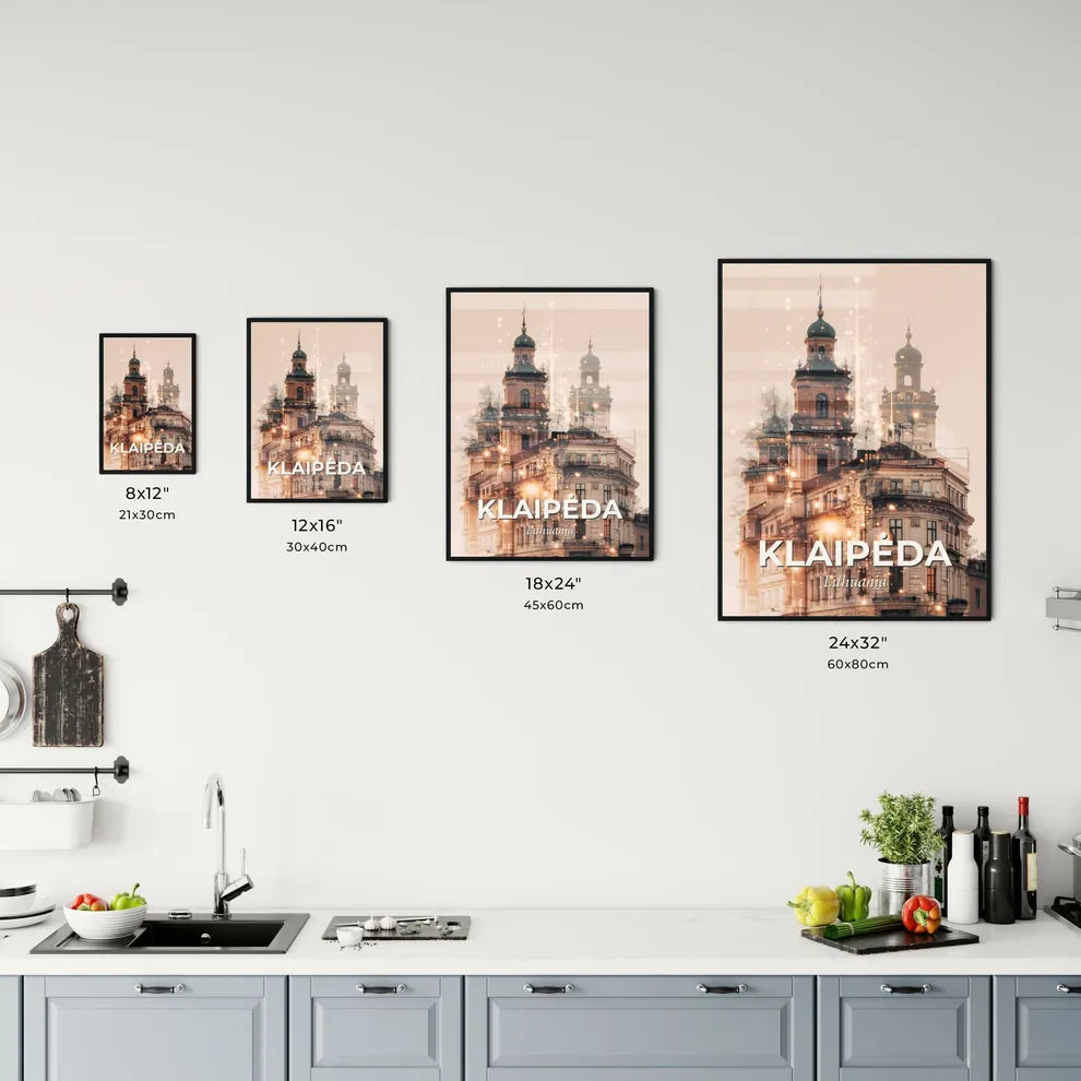 Klaipėda Skyline Double Exposure Poster Art Office Art