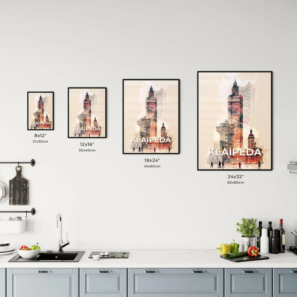 Klaipeda Double Exposure Skyline Art Poster Office Art