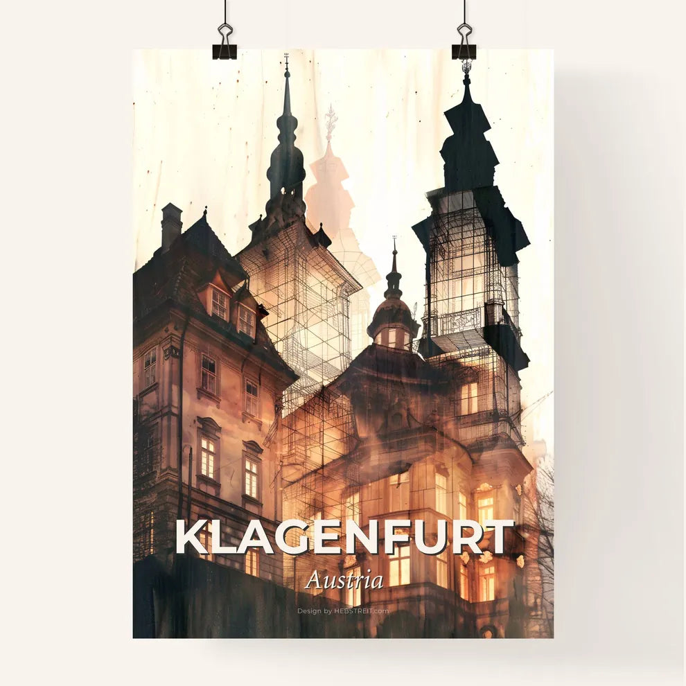 Klagenfurt, Austria Skyline Composite Cityscape Poster Poster