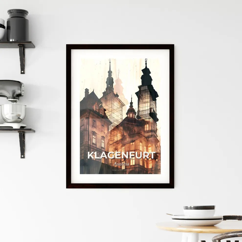 Klagenfurt, Austria Skyline Composite Cityscape Poster Framed Print