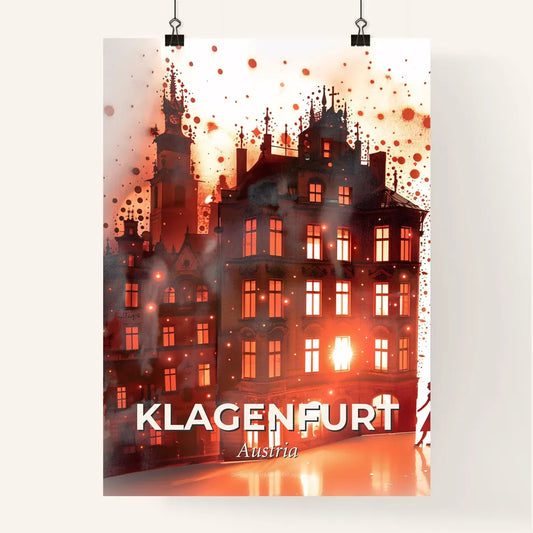 Klagenfurt Skyline Double Exposure Composite Art Poster