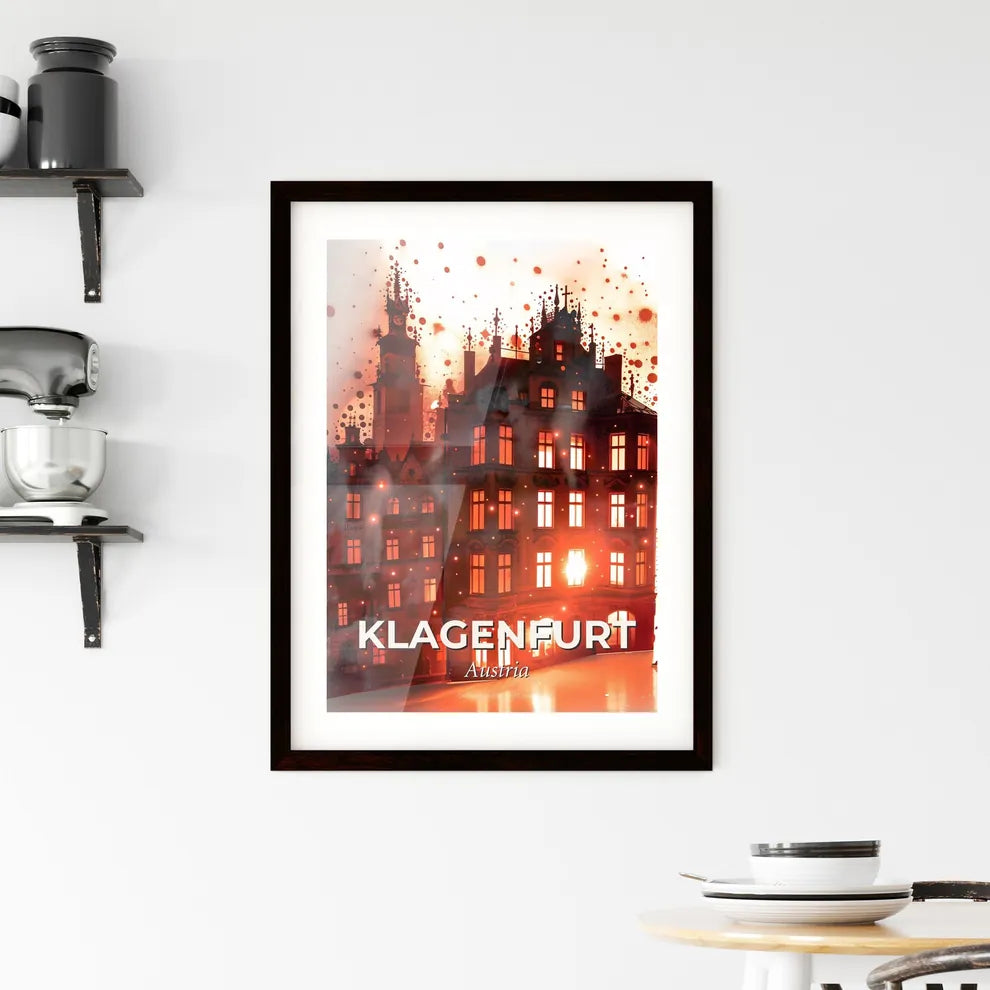 Klagenfurt Skyline Double Exposure Composite Art Framed Print