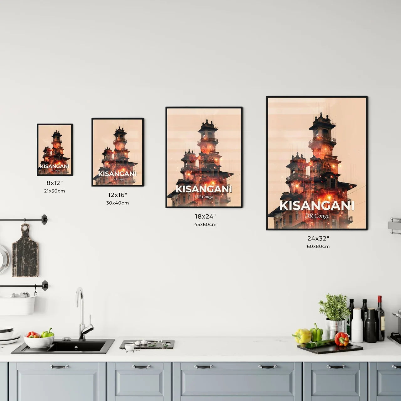 Kisangani Congo Skyline Double Exposure Composite Office Art