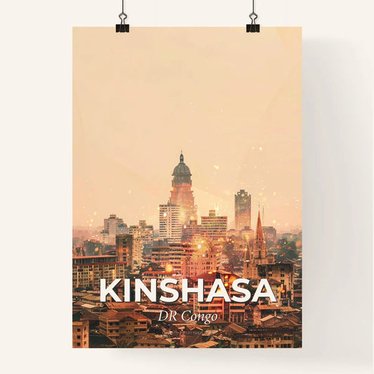 Kinshasa Skyline Double Exposure Art Poster Poster