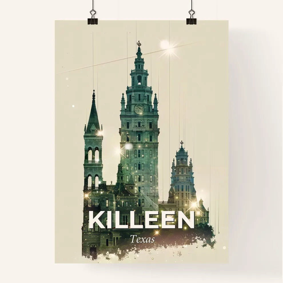 Killeen Skyline Composite Art Poster Poster