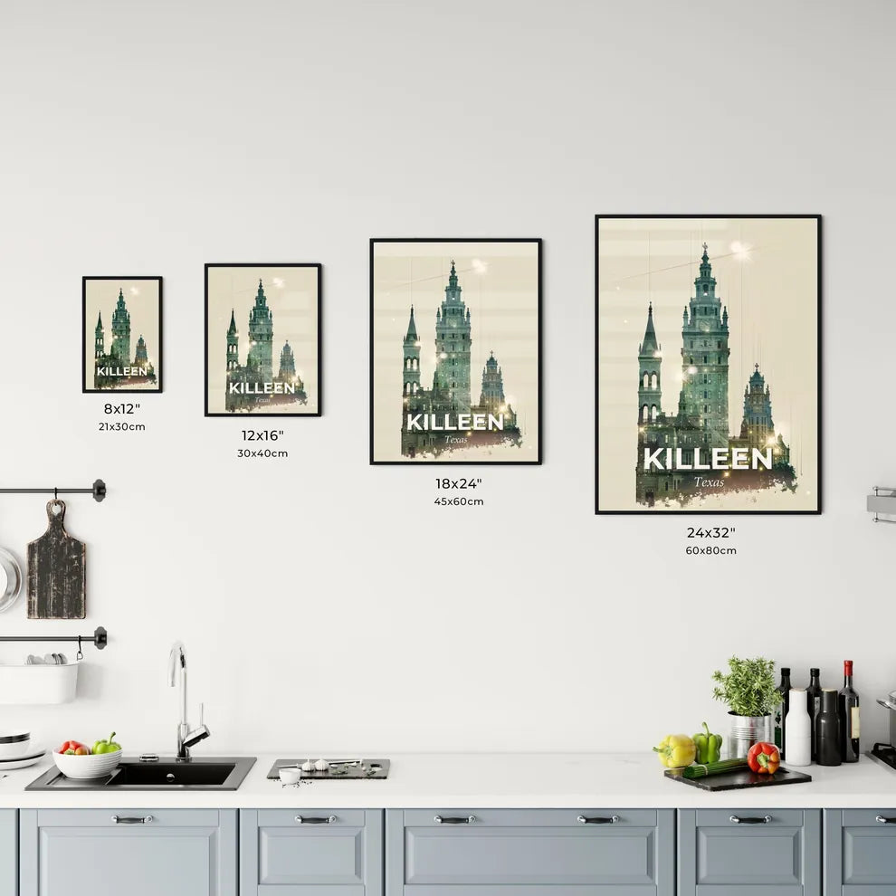 Killeen Skyline Composite Art Poster Office Art
