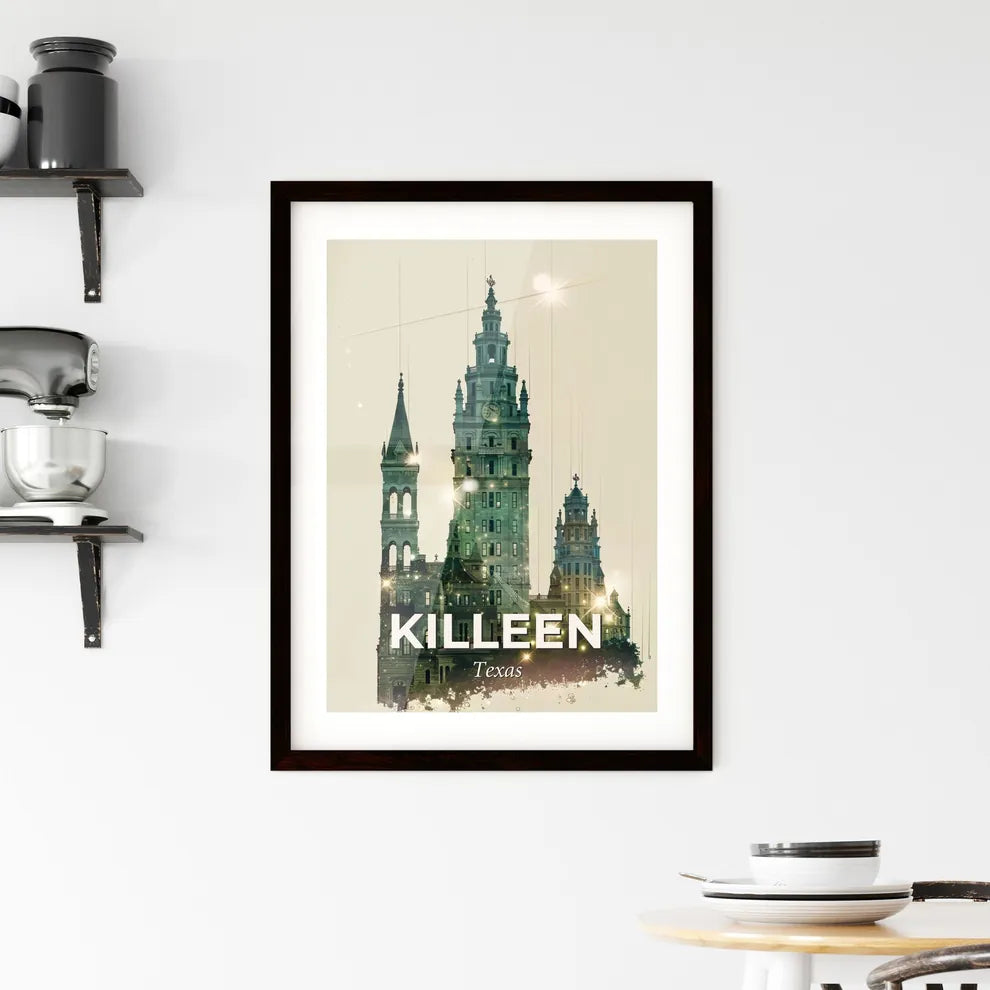 Killeen Skyline Composite Art Poster Framed Print