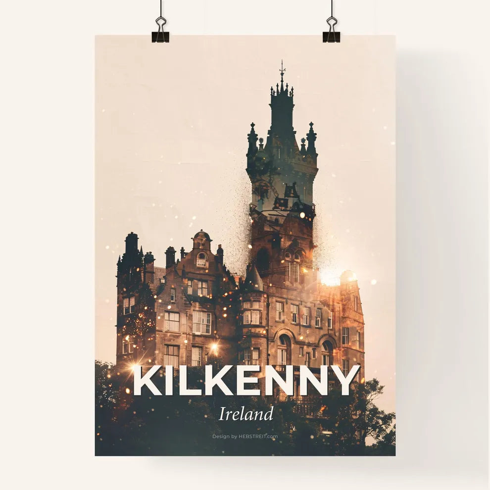 Kilkenny Double Exposure City Skyline Poster Poster