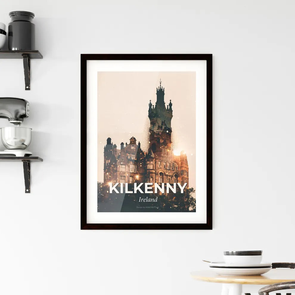 Kilkenny Double Exposure City Skyline Poster Framed Print