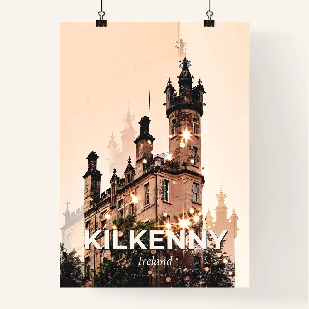 Kilkenny Icon Skyline Poster Bright Silhouette Poster