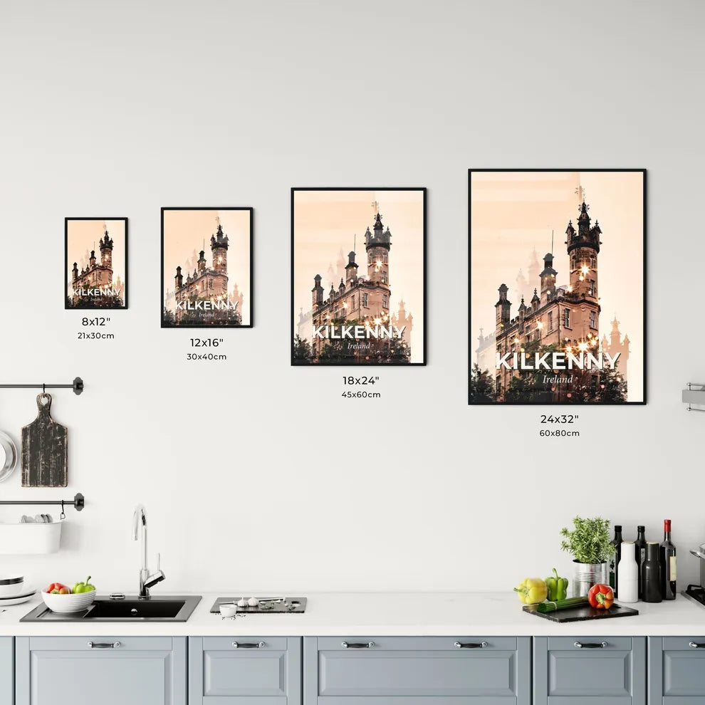 Kilkenny Icon Skyline Poster Bright Silhouette Office Art