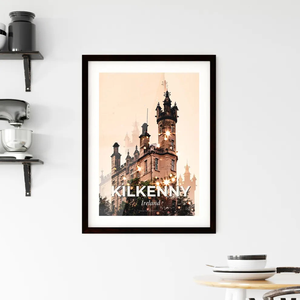 Kilkenny Icon Skyline Poster Bright Silhouette Framed Print