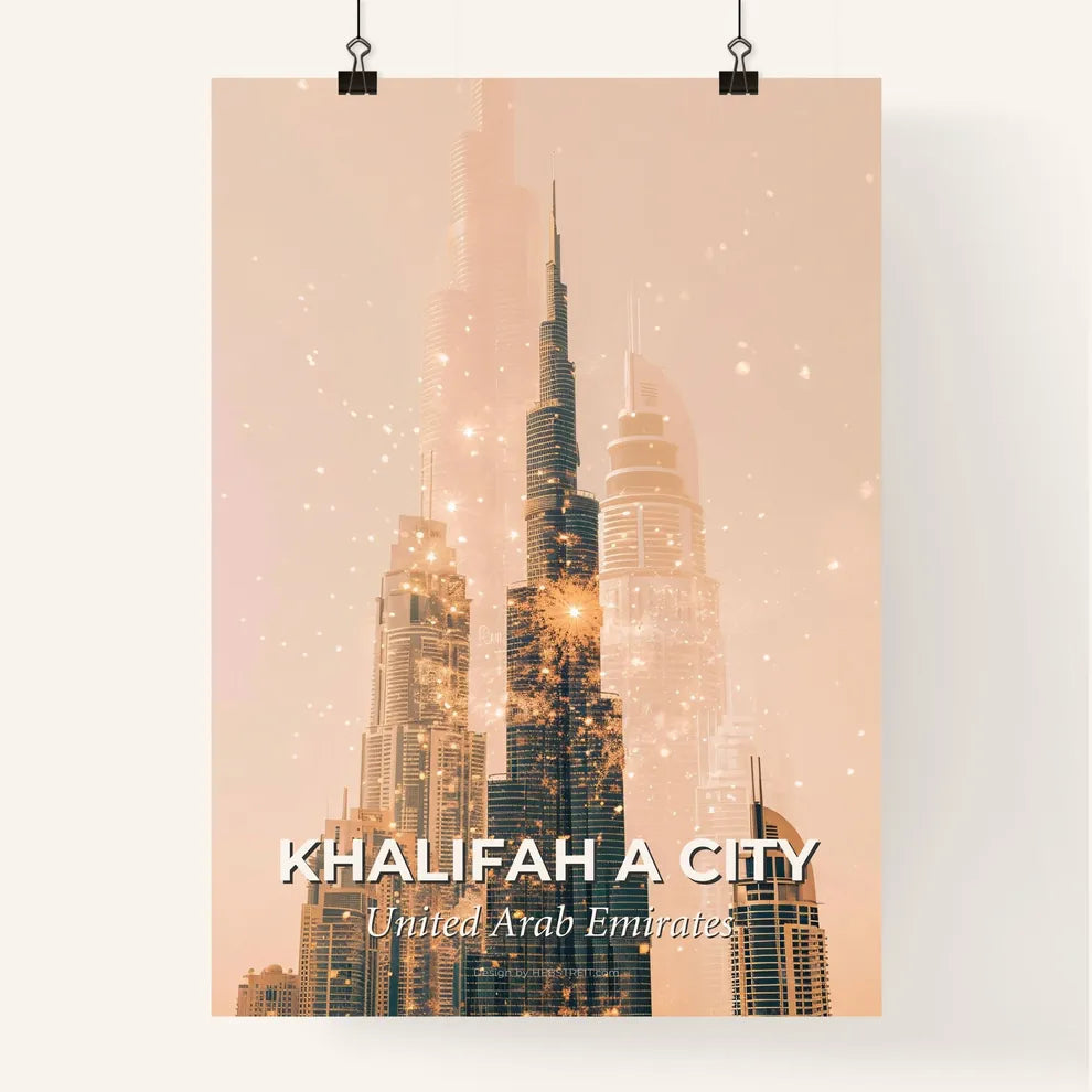 Khalifah City Skyline Fusion Art Poster Poster