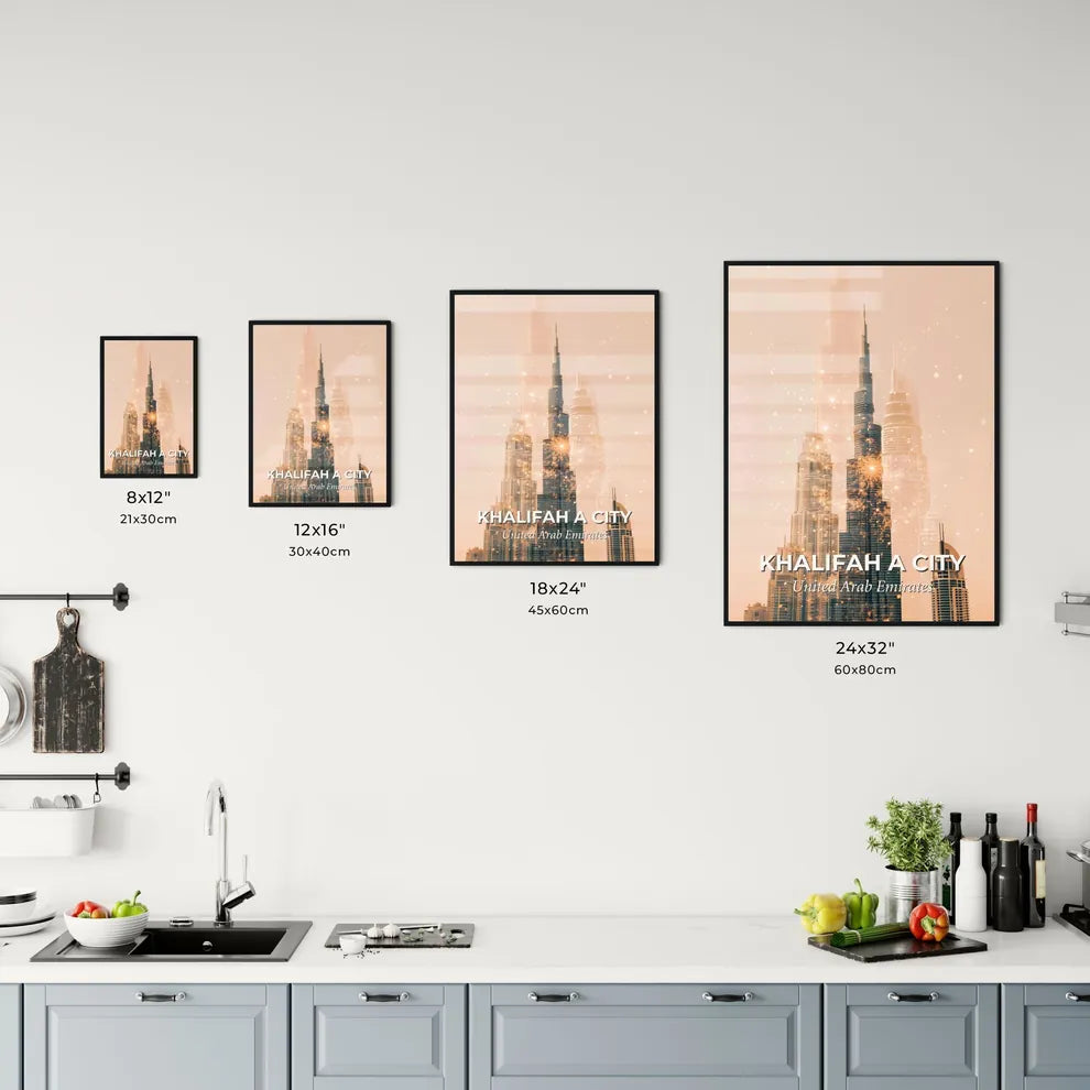 Khalifah City Skyline Fusion Art Poster Office Art