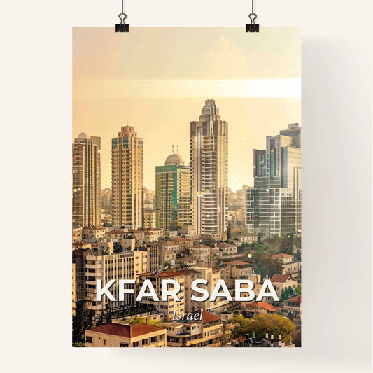Kfar Saba City Skyline Double Exposure Poster Poster
