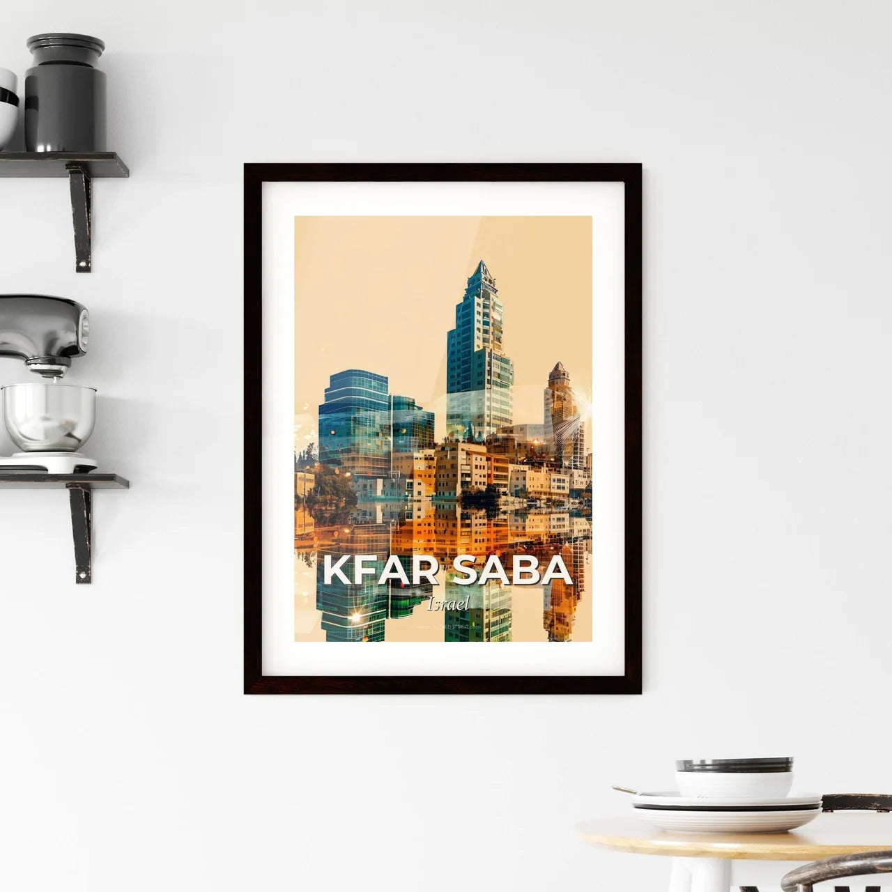 Kfar Saba Skyline Vista: Local Wonder in Vivid Detail Framed Print