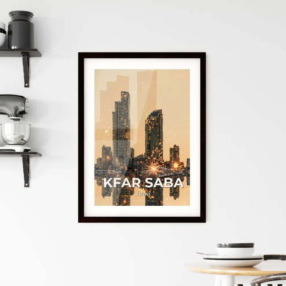 Kfar Saba Skyline Art Framed Print