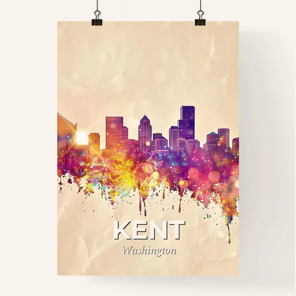 Kent Skyline Composite Art: Local Icons, Bright and Bold Poster