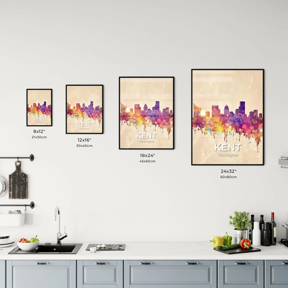 Kent Skyline Composite Art: Local Icons, Bright and Bold Office Art