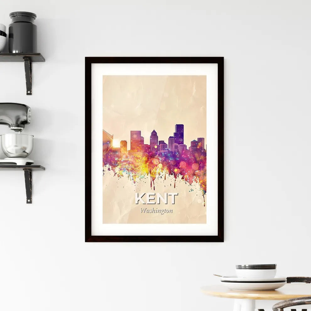 Kent Skyline Composite Art: Local Icons, Bright and Bold Framed Print