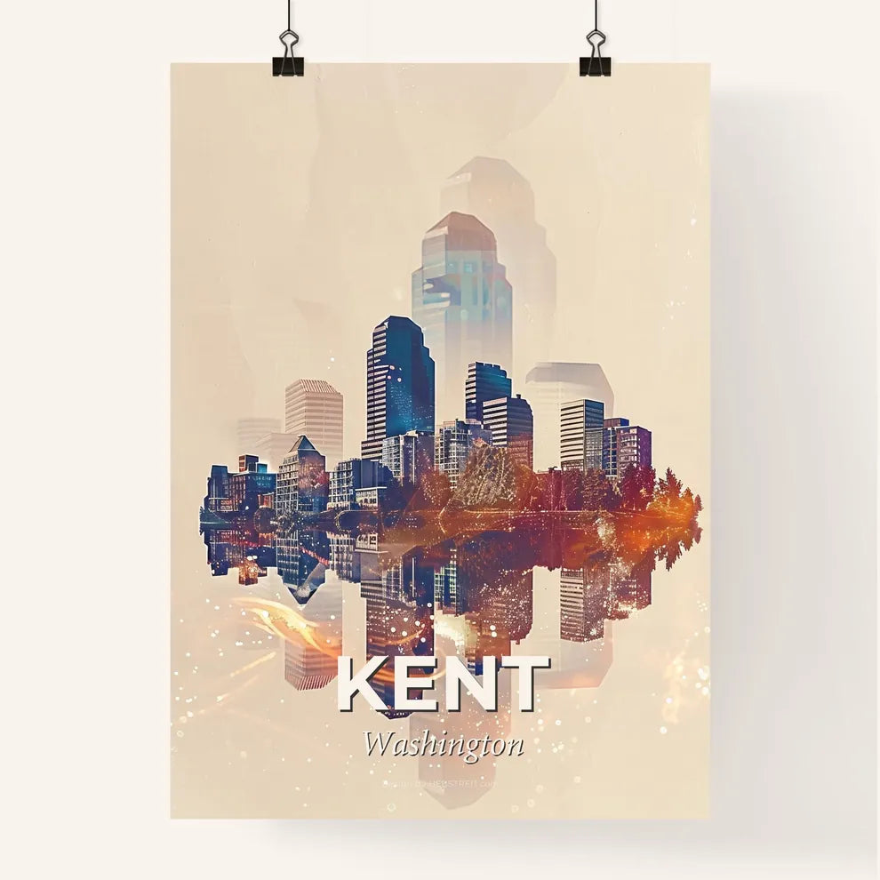 Kent City Skyline: A Radiant Tapestry of Architecture Poster