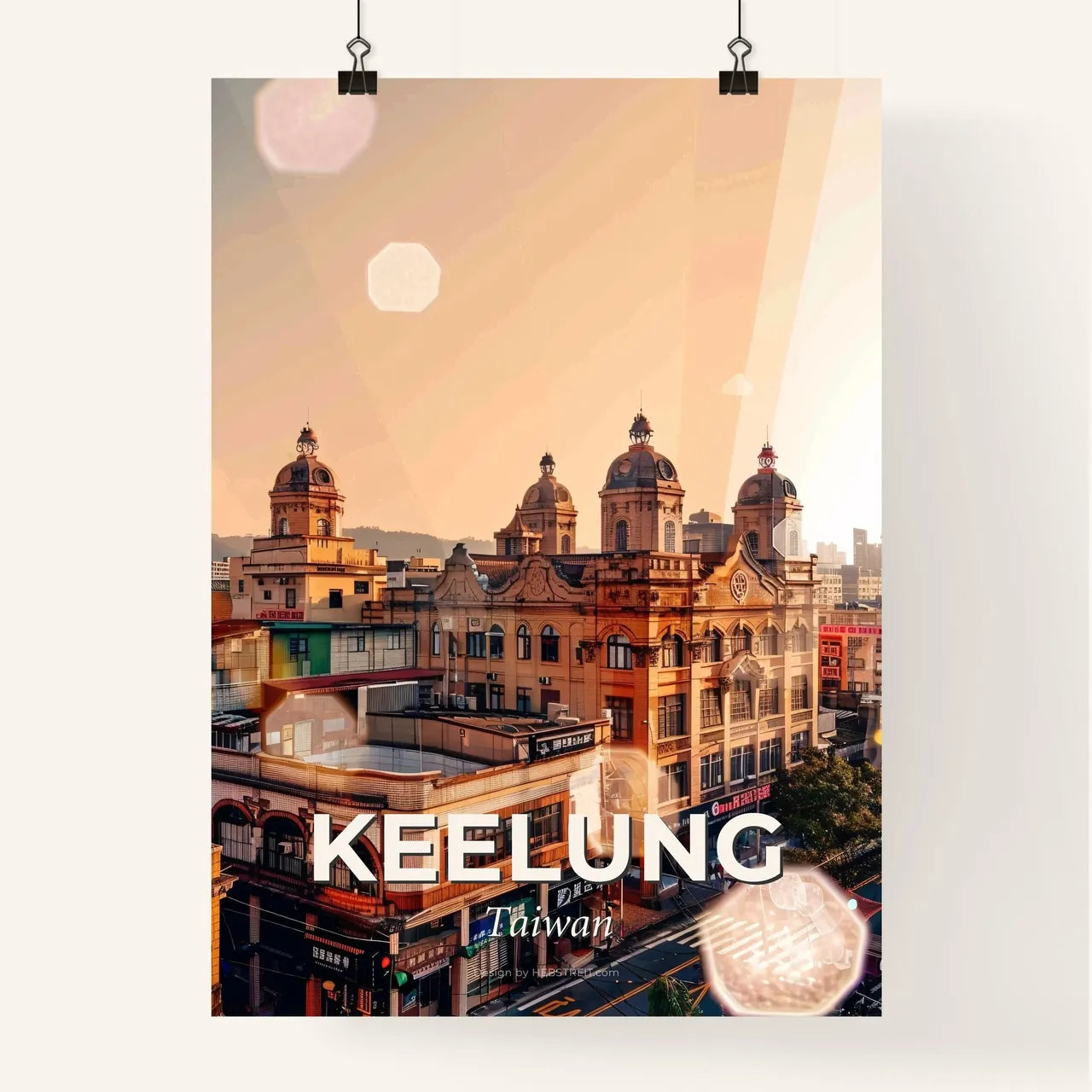 Keelung Taiwan Skyline Composite Art Masterpiece Poster