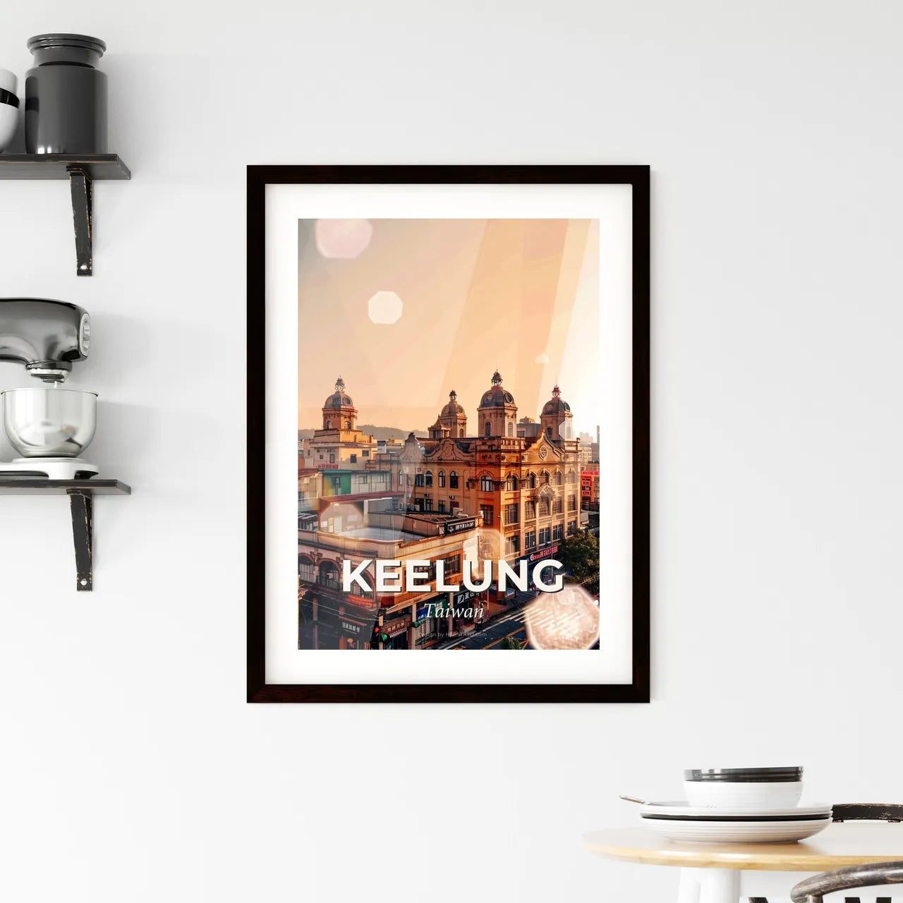 Keelung Taiwan Skyline Composite Art Masterpiece Framed Print
