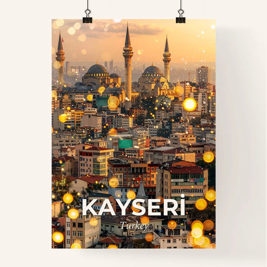 Kayseri Skyline Double Exposure Composite Art Poster