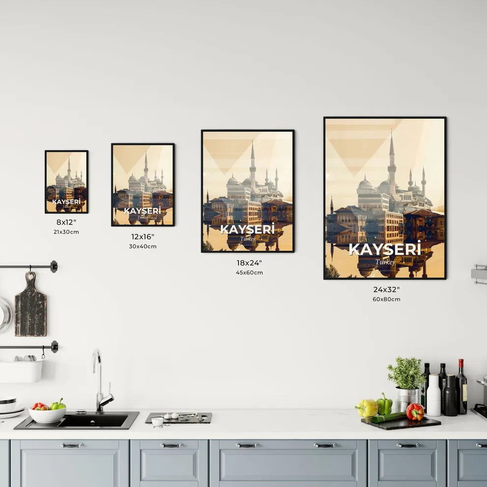 Kayseri Skyline Turkish Architecture Art Poster Office Art