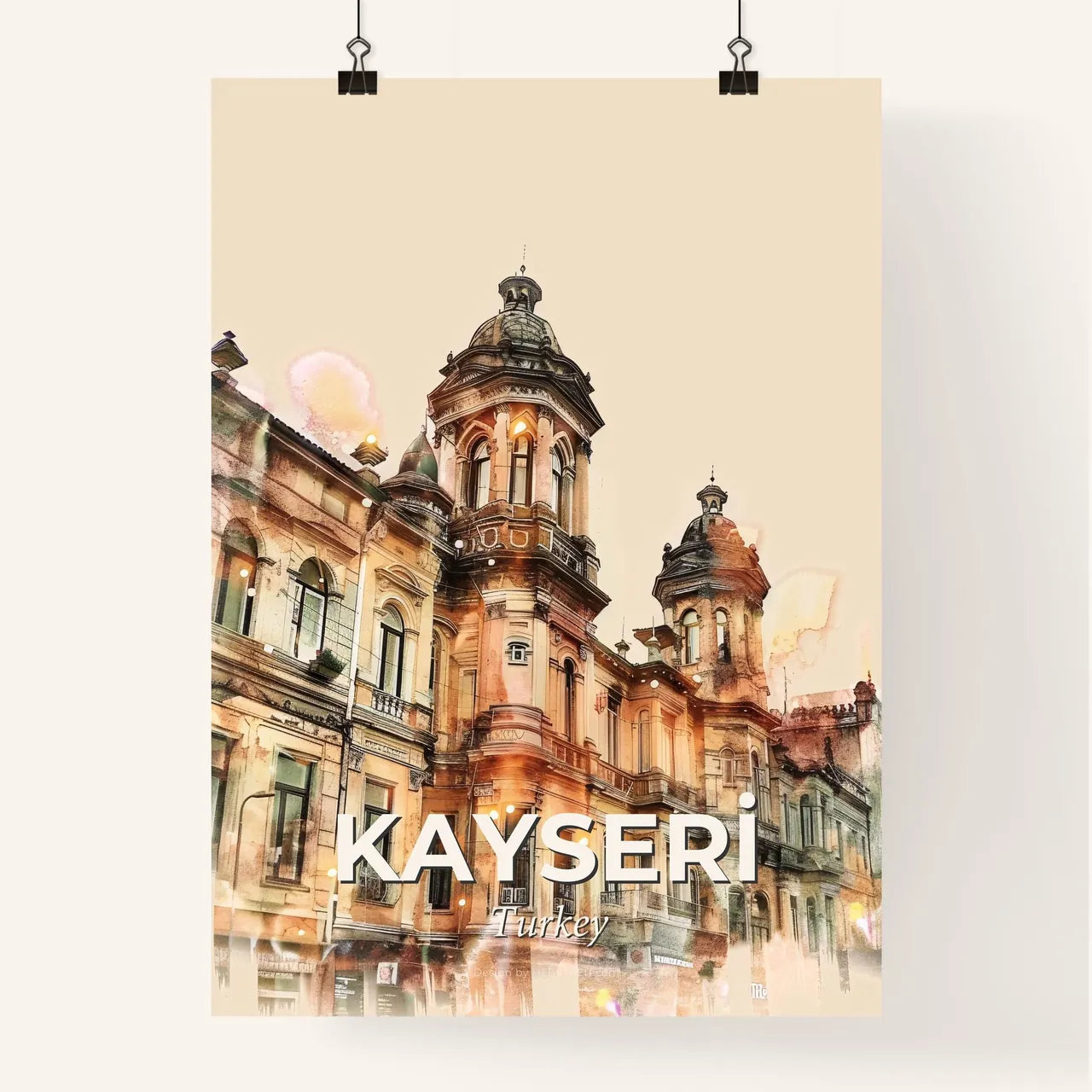Kayseri Skyline Poster: Art, Architecture, Paper, Sparkles Poster