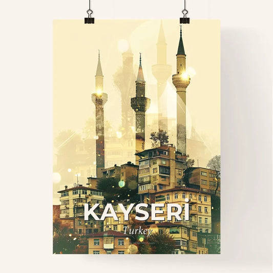 Kayseri Skyline Double Exposure Art Poster Poster