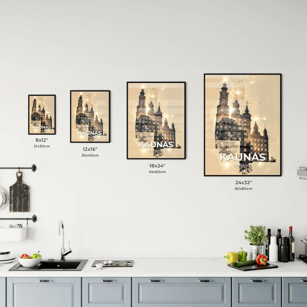 Kaunas City Skyline Double Exposure Office Art