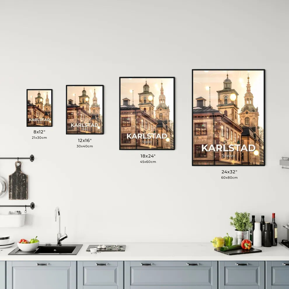 Karlstad City Skyline Double Exposure Art Poster Office Art