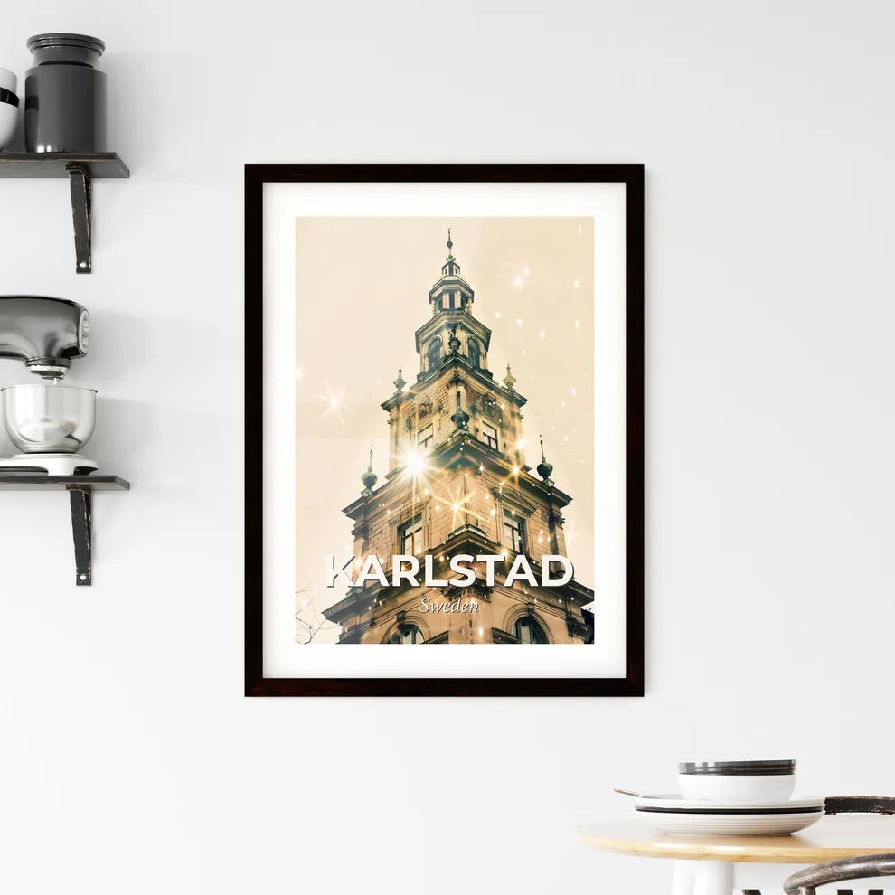 Karlstad Double Exposure: City Lights and Icons Framed Print