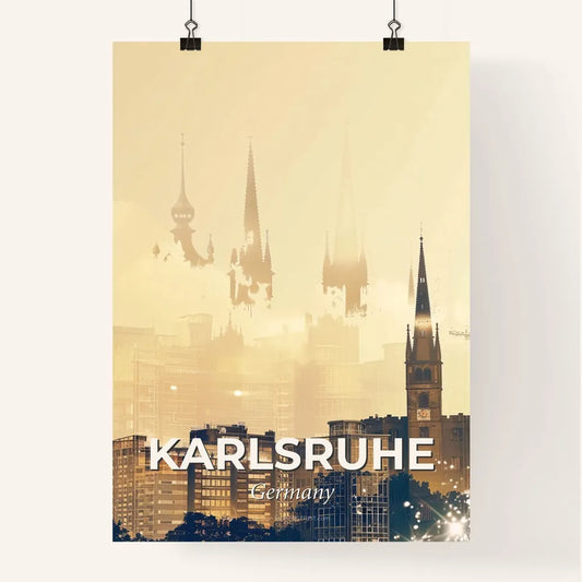Karlsruhe Skyline Poster: Double Exposure Art Poster