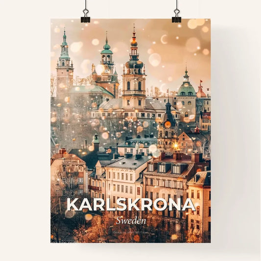 Karlskrona Skyline Double Exposure Poster Art Poster
