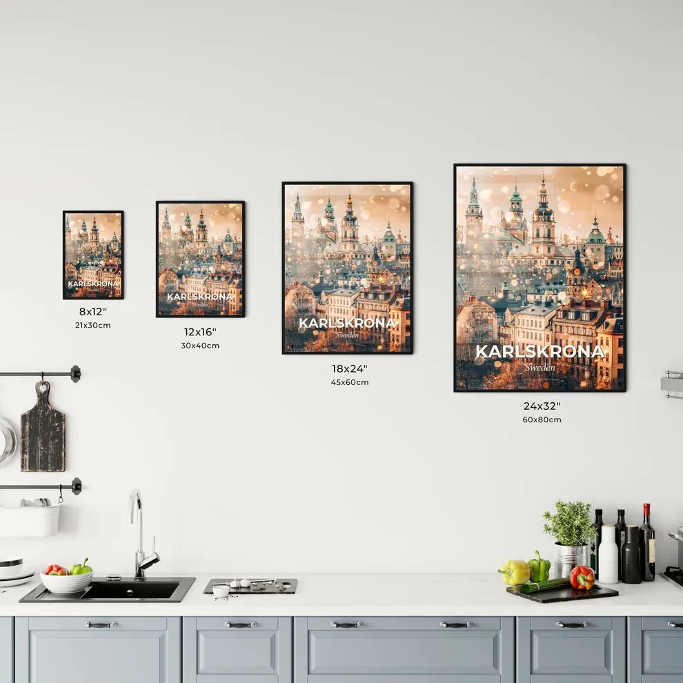 Karlskrona Skyline Double Exposure Poster Art Office Art