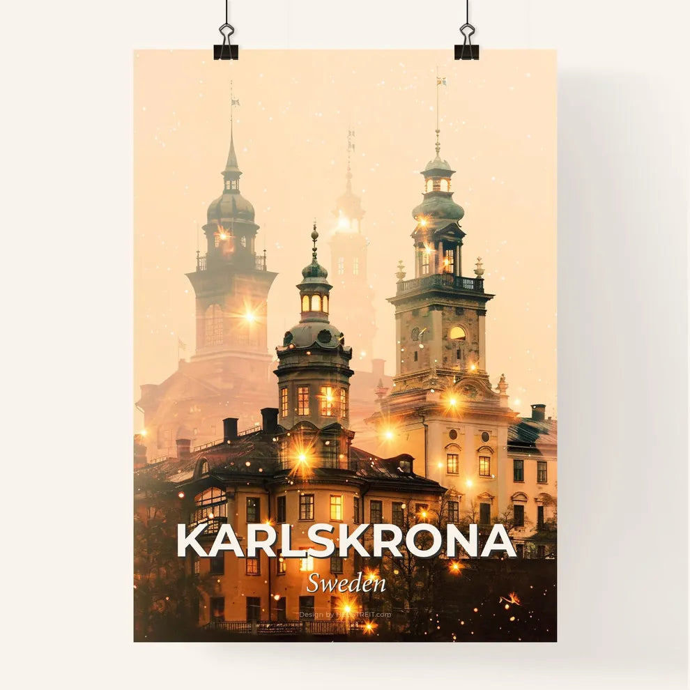 Karlskrona Skyline Art Poster