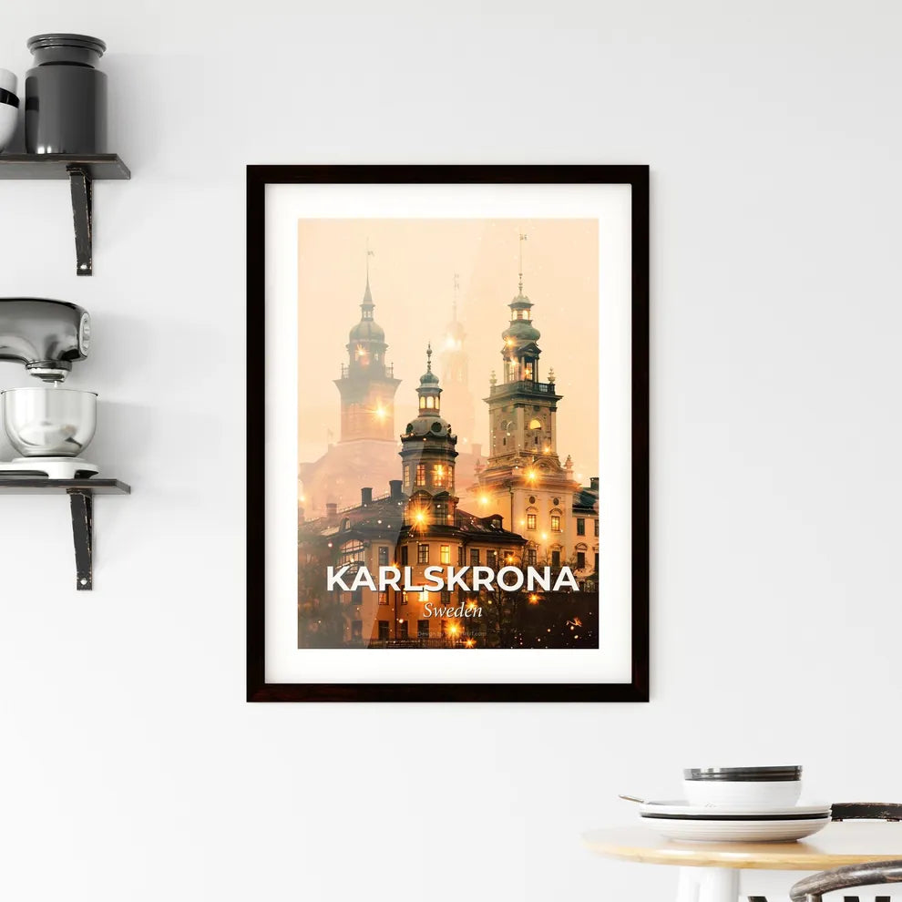 Karlskrona Skyline Art Framed Print