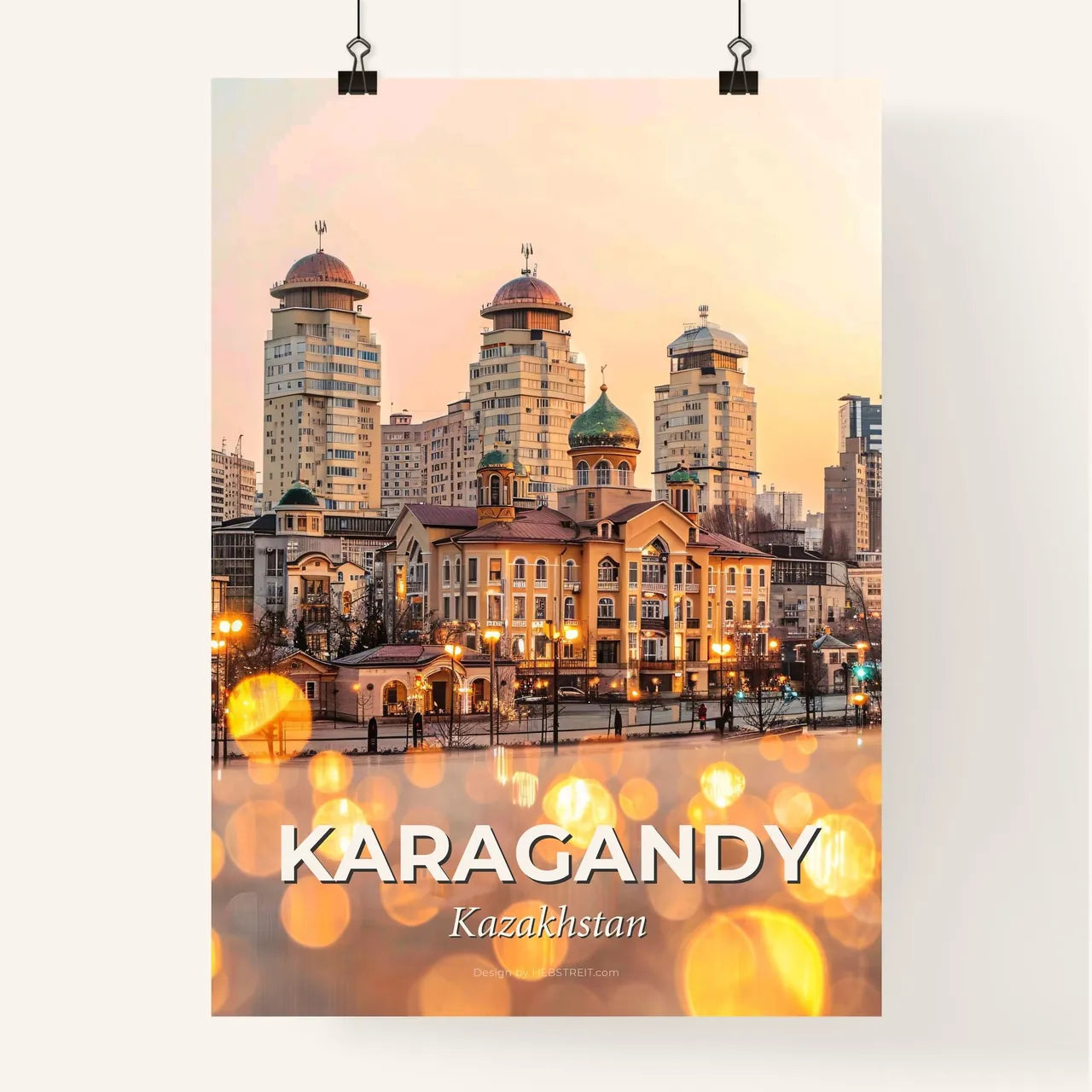 Karagandy City Skyline Composite Art Poster Poster