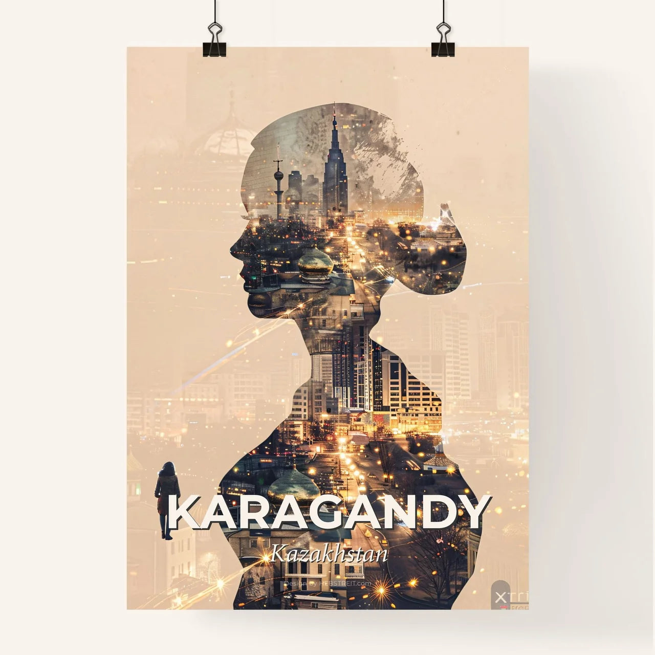 Karagandy Skyline Cityscape Poster Art Poster
