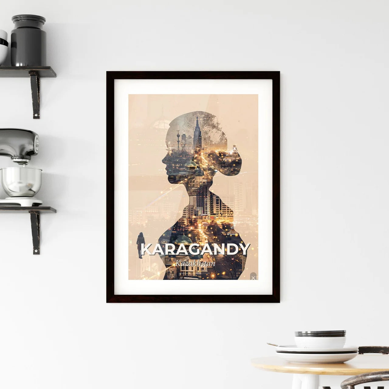 Karagandy Skyline Cityscape Poster Art Framed Print