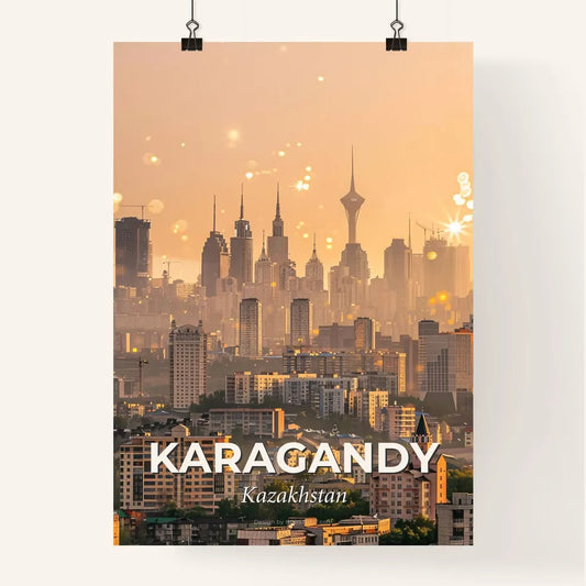 Karagandy Skyline Dreamy Double Exposure Composite Poster